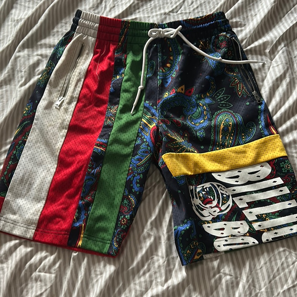 billionaires boy's club shorts mens, size small.